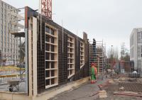 bouwplaats: betonwand laag 0